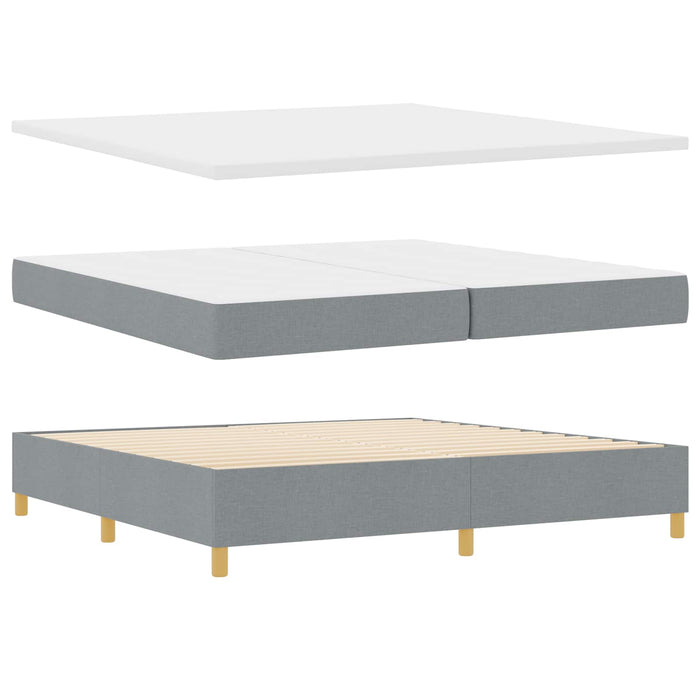 Pat cu arcuri cu headboard Gri deschis 200 x 200 cm țesătură WALTI