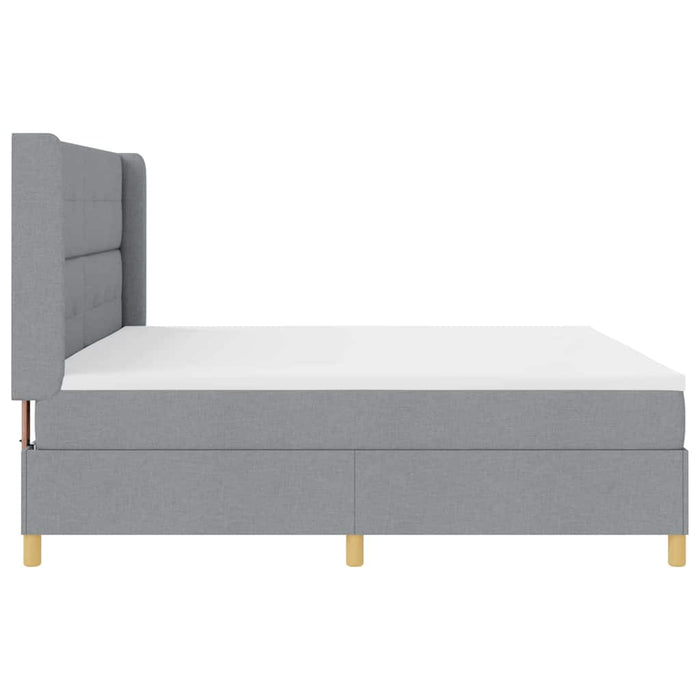 Pat cu arcuri cu headboard Gri deschis 200 x 200 cm țesătură WALTI