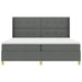 Pat cu arcuri cu headboard Gri închis 200 x 200 cm țesătură - WALTI WALTI