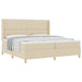 Pat cu arcuri cu saltea cu headboard Crem 200 x 200 cm țesătură - WALTI WALTI