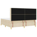 Pat cu arcuri cu saltea cu headboard Crem 200 x 200 cm țesătură - WALTI WALTI