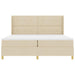Pat cu arcuri cu saltea cu headboard Crem 200 x 200 cm țesătură - WALTI WALTI