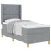 Pat cu arcuri cu headboard Gri deschis 80 x 200 cm țesătură - WALTI WALTI