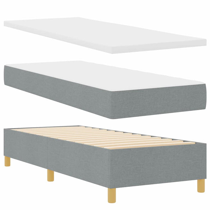 Pat cu arcuri cu headboard Gri deschis 80 x 200 cm țesătură - WALTI WALTI