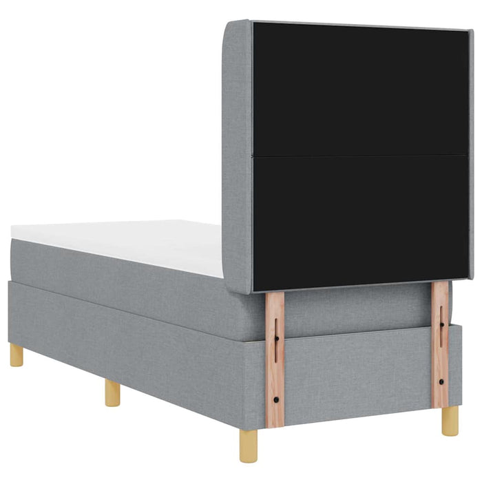 Pat cu arcuri cu headboard Gri deschis 80 x 200 cm țesătură - WALTI WALTI