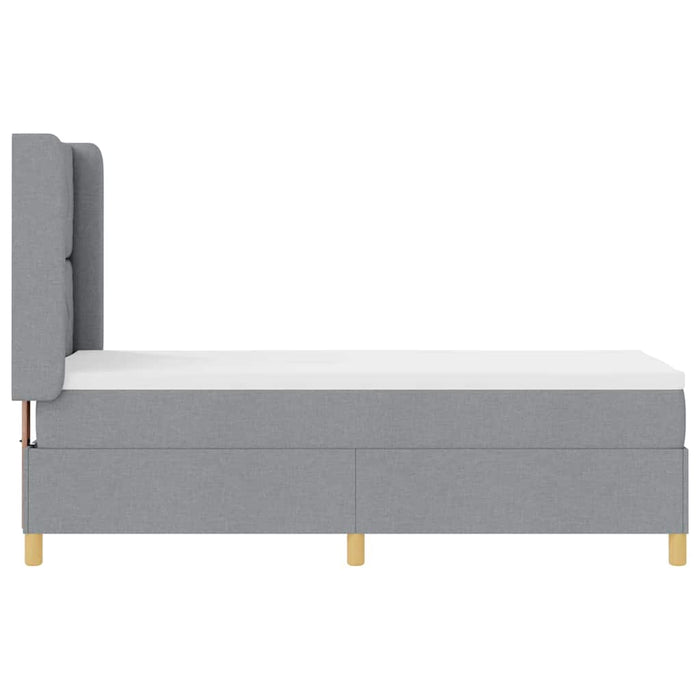 Pat cu arcuri cu headboard Gri deschis 80 x 200 cm țesătură - WALTI WALTI