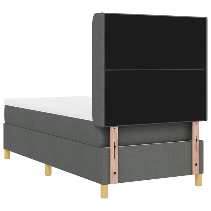 Pat cu arcuri cu headboard Gri deschis 90 x 190 cm țesătură WALTI