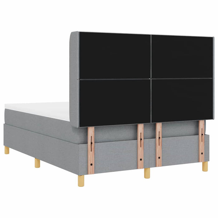 Pat cu arcuri cu headboard Gri deschis 140 x 190 cm țesătură WALTI
