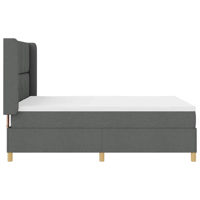 Pat cu arcuri cu headboard Gri închis 140 x 200 cm țesătură WALTI