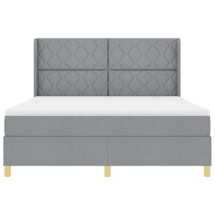 Pat cu arcuri cu headboard Gri deschis 180 x 200 cm țesătură WALTI