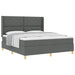Pat cu arcuri cu headboard Gri închis 180 x 200 cm țesătură - WALTI WALTI