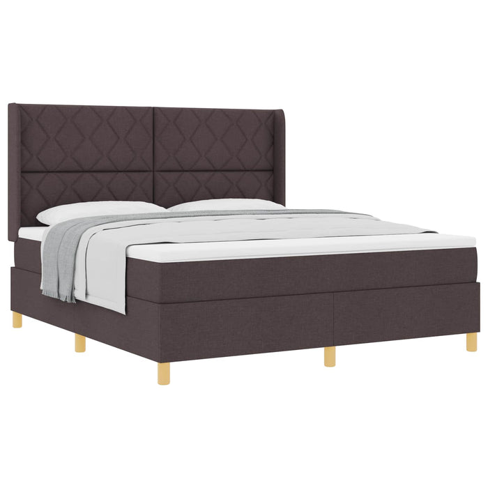 Pat cu arcuri cu headboard Maro închis 180 x 200 cm țesătură - WALTI WALTI