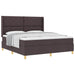 Pat cu arcuri cu headboard Maro închis 180 x 200 cm țesătură - WALTI WALTI