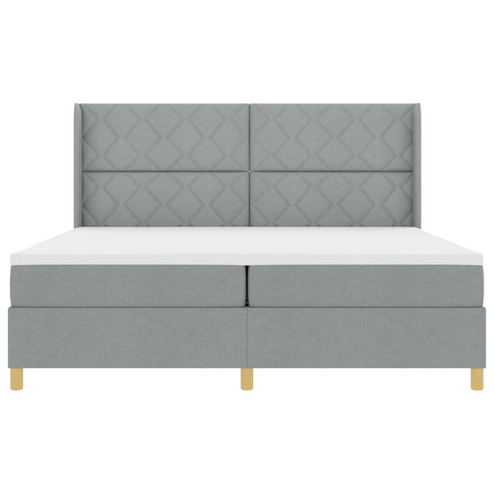 Pat cu arcuri cu saltea Gri deschis 200 x 200 cm țesătură - WALTI WALTI