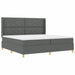 Pat cu arcuri cu headboard Gri închis 200 x 200 cm țesătură - WALTI WALTI