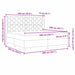 Pat cu arcuri cu headboard Gri închis 200 x 200 cm țesătură - WALTI WALTI