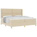 Pat cu arcuri cu saltea cu headboard Crem 200 x 200 cm țesătură - WALTI WALTI