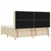 Pat cu arcuri cu saltea cu headboard Crem 200 x 200 cm țesătură - WALTI WALTI