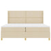 Pat cu arcuri cu saltea cu headboard Crem 200 x 200 cm țesătură - WALTI WALTI