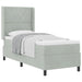 Pat cu arcuri cu headboard Gri deschis 80 x 200 cm Catifea - WALTI WALTI