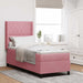 Pat cu arcuri cu saltea cu headboard Roz 80 x 200 cm Catifea - WALTI WALTI