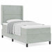 Pat cu arcuri cu headboard Gri deschis 100 x 200 cm Catifea - WALTI WALTI