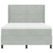 Pat cu arcuri cu headboard Gri deschis 160 x 200 cm Catifea - WALTI WALTI