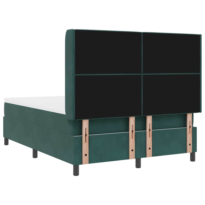 Pat cu arcuri cu saltea Verde închis 160 x 200 cm Catifea WALTI