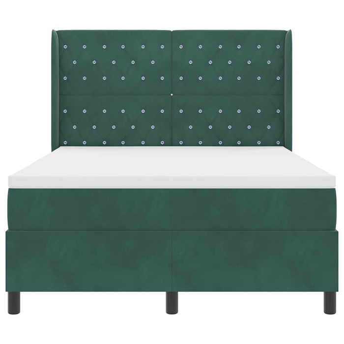 Pat cu arcuri cu saltea Verde închis 160 x 200 cm Catifea WALTI