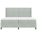 Pat cu arcuri cu headboard Gri deschis 200 x 200 cm Catifea - WALTI WALTI