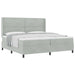 Pat cu arcuri cu headboard Gri deschis 200 x 200 cm Catifea - WALTI WALTI