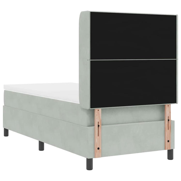 Pat cu arcuri cu saltea Gri deschis 80 x 200 cm Catifea - WALTI WALTI