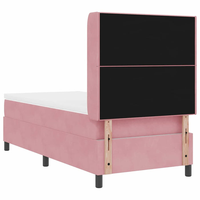 Pat cu arcuri cu headboard Roz 90 x 190 cm Catifea - WALTI WALTI