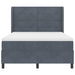 Pat cu arcuri cu headboard Gri închis 140 x 190 cm Catifea - WALTI WALTI