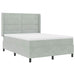 Pat cu arcuri cu headboard Gri deschis 160 x 200 cm Catifea - WALTI WALTI
