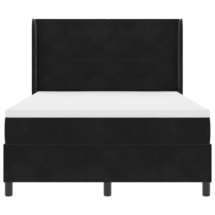Pat cu arcuri cu saltea cu headboard Negru 160 x 200 cm Catifea - WALTI WALTI
