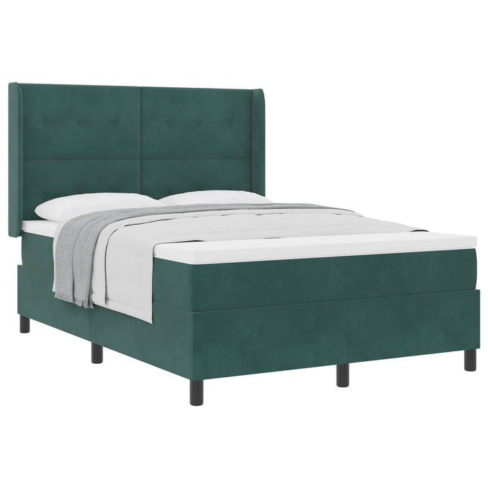 Pat cu arcuri cu headboard Verde închis 160 x 200 cm Catifea - WALTI WALTI