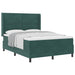 Pat cu arcuri cu headboard Verde închis 160 x 200 cm Catifea - WALTI WALTI