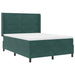 Pat cu arcuri cu headboard Verde închis 160 x 200 cm Catifea - WALTI WALTI