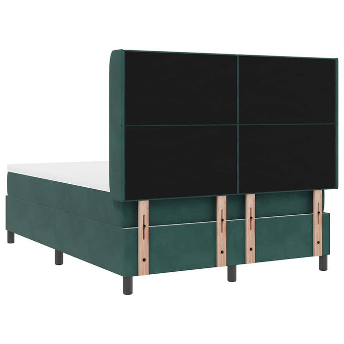 Pat cu arcuri cu headboard Verde închis 160 x 200 cm Catifea - WALTI WALTI