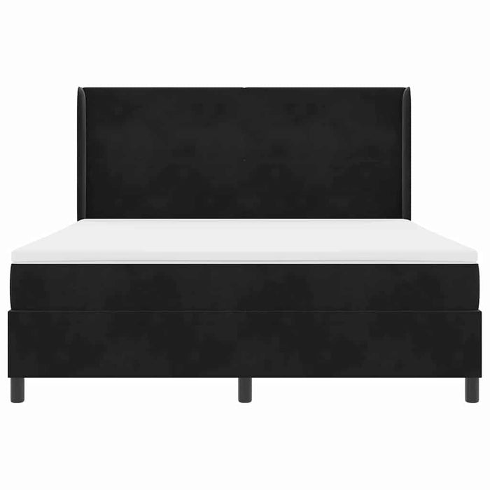 Pat cu arcuri cu saltea cu headboard Negru 180 x 200 cm Catifea - WALTI WALTI