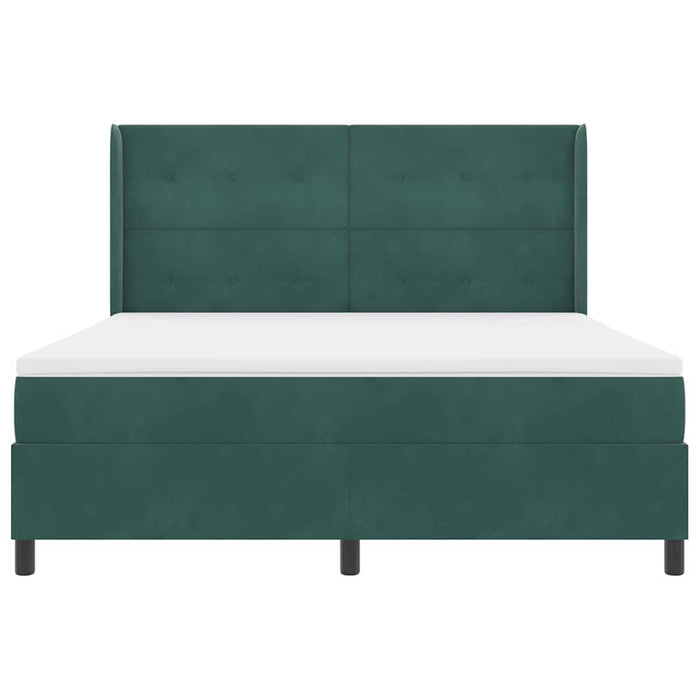 Pat cu arcuri cu saltea Verde închis 180 x 200 cm Catifea - WALTI WALTI