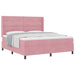 Pat cu arcuri cu headboard Roz 180 x 200 cm Catifea - WALTI WALTI