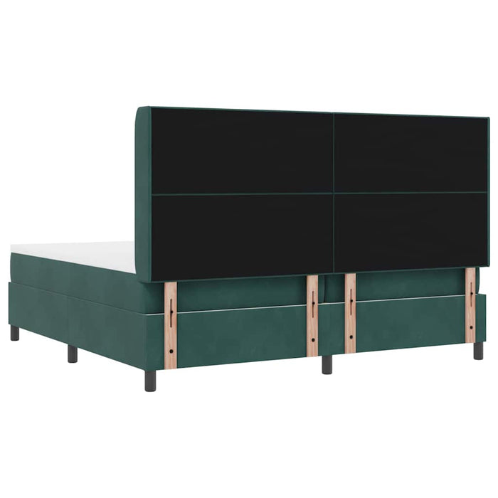 Pat cu arcuri cu saltea Verde închis 200 x 200 cm Catifea - WALTI WALTI
