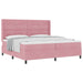 Pat cu arcuri cu saltea cu headboard Roz 200 x 200 cm Catifea - WALTI WALTI