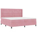 Pat cu arcuri cu saltea cu headboard Roz 200 x 200 cm Catifea - WALTI WALTI