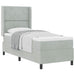 Pat cu arcuri cu headboard Gri deschis 80 x 200 cm Catifea - WALTI WALTI