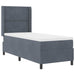 Pat cu arcuri cu headboard Gri închis 80 x 200 cm Catifea - WALTI WALTI