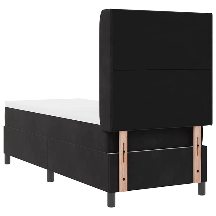 Pat cu arcuri cu headboard Negru 80 x 200 cm Catifea - WALTI WALTI