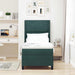 Pat cu arcuri cu headboard Verde închis 80 x 200 cm Catifea - WALTI WALTI